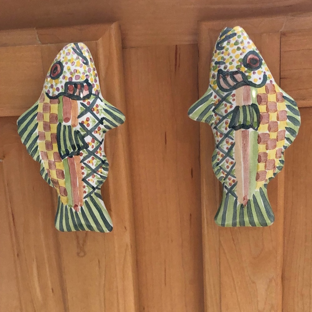 Set of 9 MacKenzie Childs Fish Knobs -